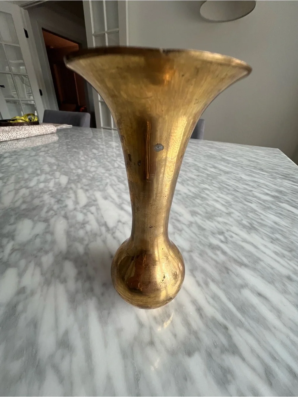 Vintage Brass Decorative Metal Vase - Home Accents